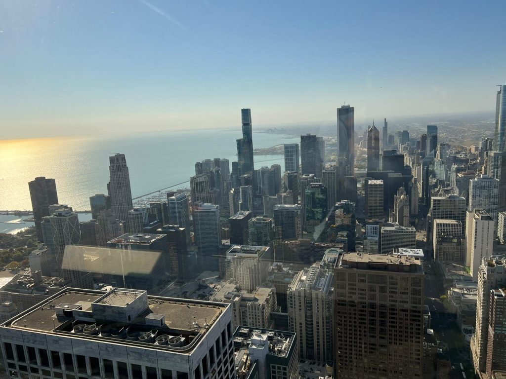 Blick von oben auf die Skyline von Chicago